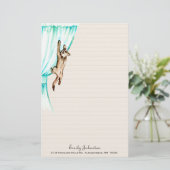 Kitty sur la papeterie de coutume de rideau (Debout devant)