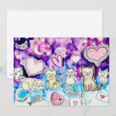 Kitty Valentine Feestdagenkaart (Voorkant / Achterkant)