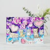 Kitty Valentine Feestdagenkaart (Staand voorkant)