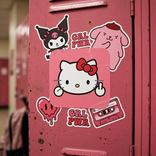 Kitty Vierkante Sticker