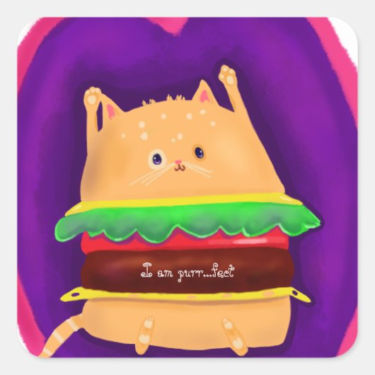 Kittyburger Vierkante Sticker (Voorkant)
