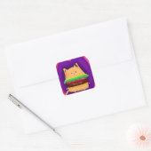 Kittyburger Vierkante Sticker (Envelop)