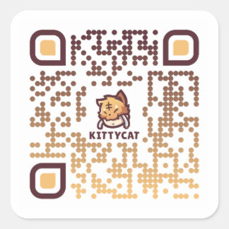 KittyCat QR-code - 20 Sticker Datablad 1/2" (wit)