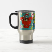 Kittys met kleur op cirkels Aluminium Travel Mug Reisbeker (Links)