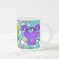 Kittys met kleur op cirkels Mok met gekleurd glas