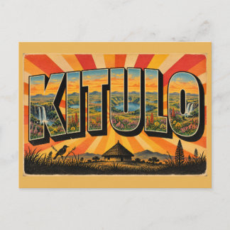 Kitulo Wildflower Serengeti Vintage Reis Kunst Briefkaart