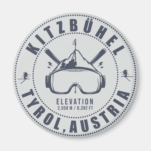 Kitzbuhel Austria Mountain  minimalist Magneet (Voorkant)
