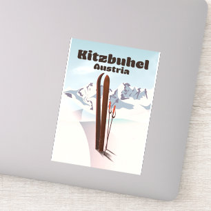 kitzbuhel Austrian ski poster Sticker