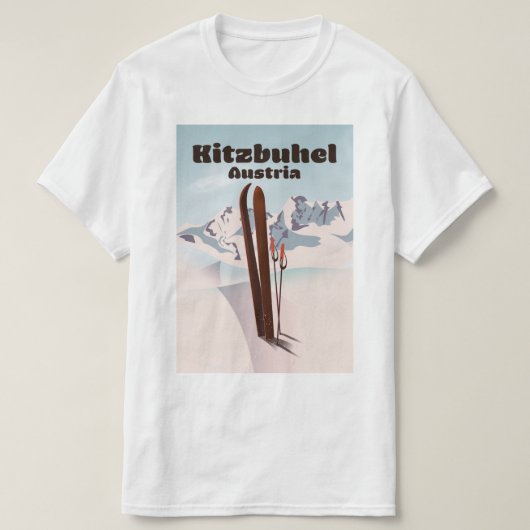 kitzbuhel Austrian ski poster T-shirt (Design voorkant)