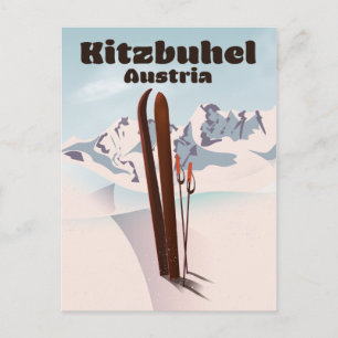 Kitzbühel Oostenrijkse ski-poster Briefkaart