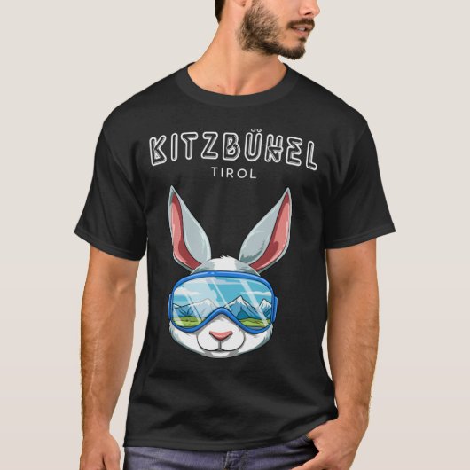 Kitzbühel Tirol Austria Retro Ski Rabbit T-shirt (Voorkant)