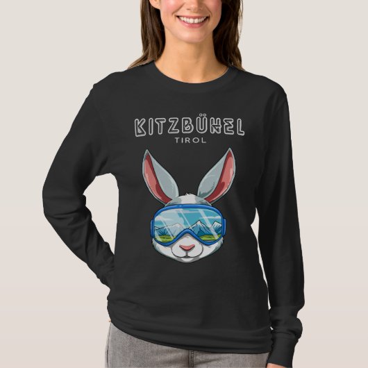 Kitzbühel Tirol Austria Retro Ski Rabbit T-shirt (Voorkant)