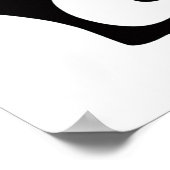 Kiwi Alle zwarte tinten en alle witte en witte Nie Poster (Hoek)