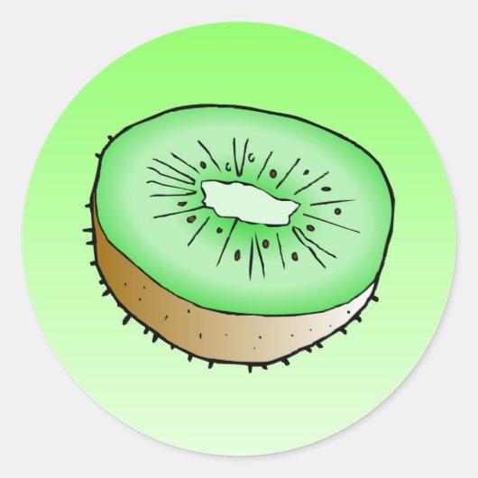 Kiwi - Autocollant rond classique (Devant)