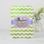 Kiwi Bash Green Chevron Baby Stuff Kaart (Staand voorkant)