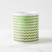 Kiwi Bash Green Chevron Pattern Extra Grote Mok (Voorkant)