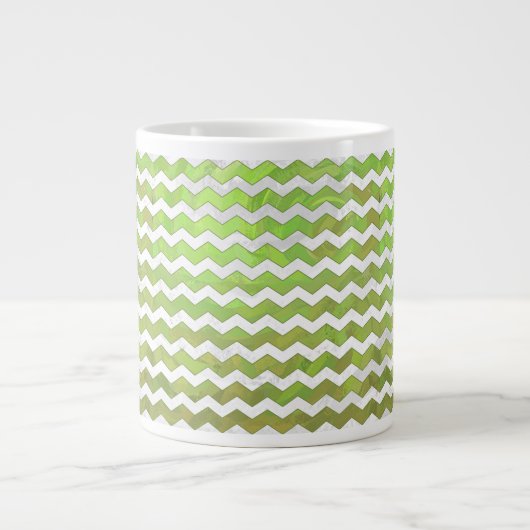 Kiwi Bash Green Chevron Pattern Extra Grote Mok (Voorkant)