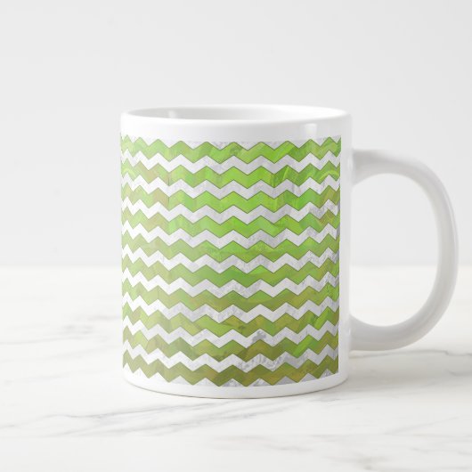 Kiwi Bash Green Chevron Pattern Extra Grote Mok (Rechts)