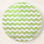 Kiwi Bash Green Chevron Pattern Zandsteen Onderzetter (Voorkant)