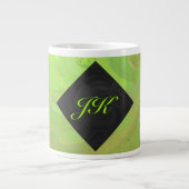 Kiwi Bash Green en Black Monogram Jumbo Mok (Voorkant)