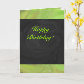 Kiwi Bash Green en Black Monogram Kaart (Gele Bloem)
