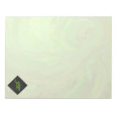 Kiwi Bash Green en Black Monogram Notitieblok (Voorkant)