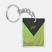 Kiwi Bash Green en Black Monogram Sleutelhanger (Voorkant Links)