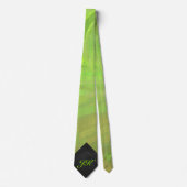 Kiwi Bash Green en Black Monogram Stropdas (Voorkant)