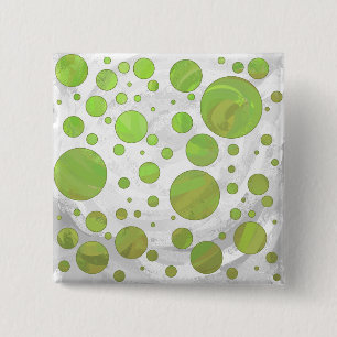 Kiwi Bash Green Polka Dot Vierkante Button 5,1 Cm