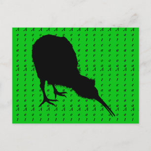 Kiwi Bird & Aotearoa (schrift) Nieuw-Zeeland Briefkaart