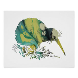 Kiwi Bird Art Perfect Poster