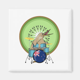Kiwi Bird Drummer Magneet