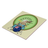 Kiwi Bird Drummer Tegeltje (Zijkant)