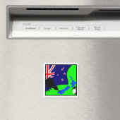 Kiwi Bird, Egg & New Zealand Map (tekening) Magneet (Insitu (Vaatwasser))