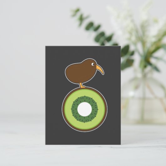 Kiwi Bird Funny Kiwi Fruit Gift Briefkaart (Staand voorkant)