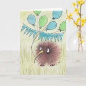 Kiwi Bird Happy Birthday Kaart (Gele Bloem)