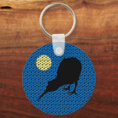 Kiwi Bird, Moon & New Zealand text, Bro/Mode Sleutelhanger (Voorkant)
