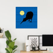 Kiwi Bird, Moon & New Zealand text /Bro Posters (Bureau à domicile)
