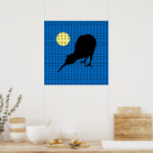 Kiwi Bird, Moon & New Zealand text /Bro Posters (Cuisine)