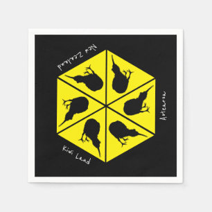 Kiwi Bird & New Zealand/Aotearoa Islands (pizza) Servet