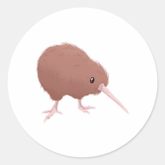Kiwi Bird Ronde Sticker (Voorkant)