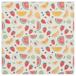 Kiwi & botanisch patroon stof