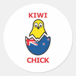 Kiwi Chick Ronde Sticker