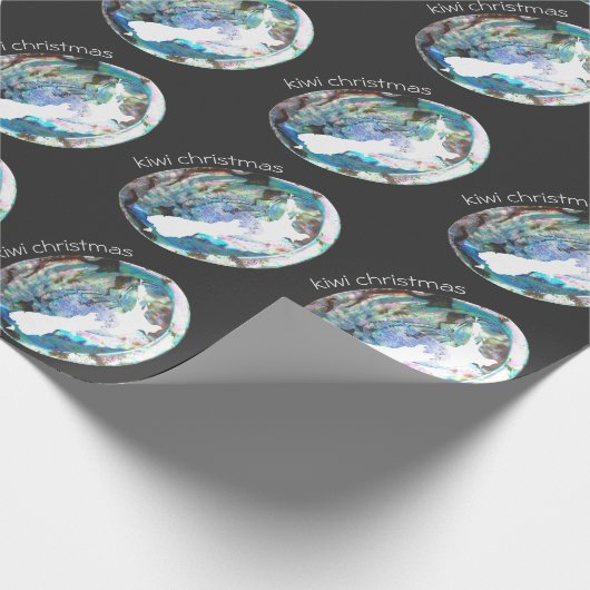 KIWI CHRISTMAS NEW ZEALAND PAUA SHELL CUSTOM XMAS CADEAUPAPIER (Hoek)