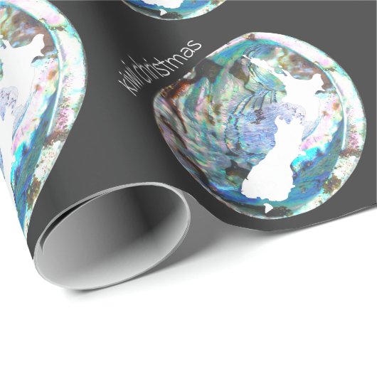 KIWI CHRISTMAS NEW ZEALAND PAUA SHELL CUSTOM XMAS CADEAUPAPIER (Rol Hoek)