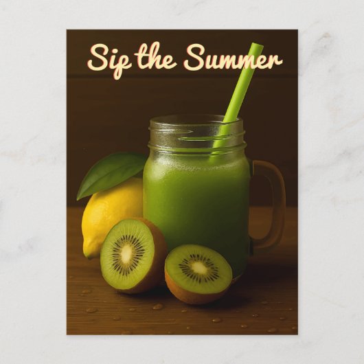 Kiwi & Citroensap – Sip de zomer Briefkaart (Voorkant)