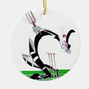 kiwi cricket eye on the ball, tony fernandes keramisch ornament