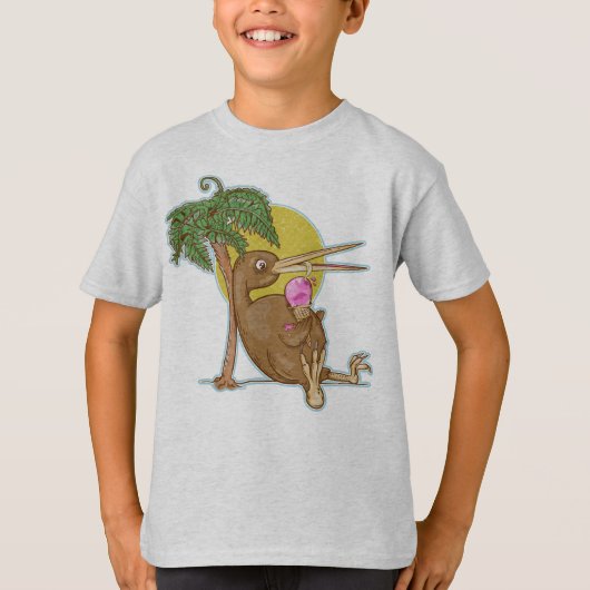 Kiwi die een ijsje eet t-shirt (Voorkant)