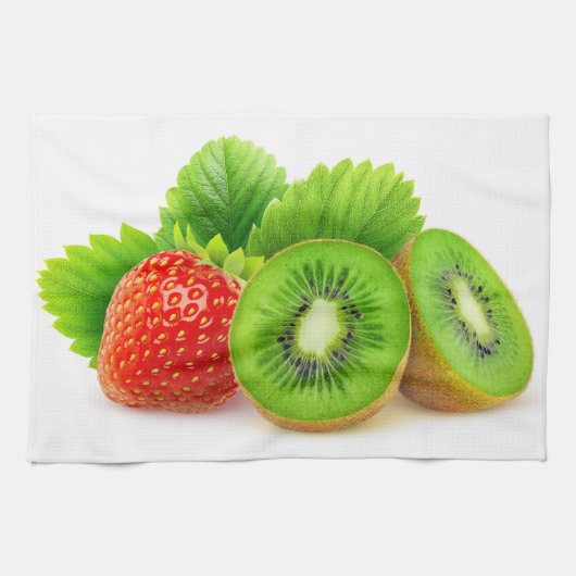 Kiwi en aardbei theedoek (Horizontaal)