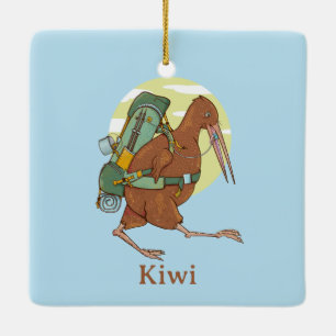 Kiwi en rock wren nz vogels keramisch ornament